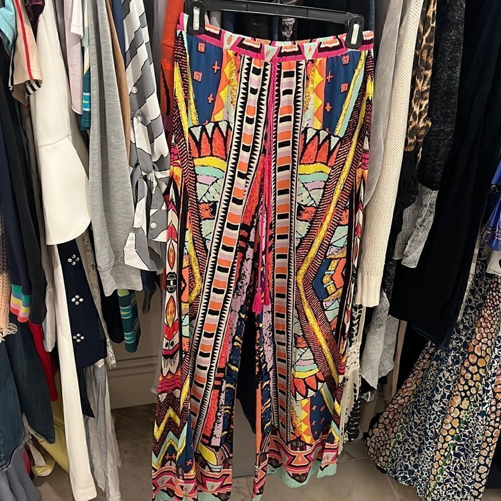 Akira Chicago geometric palazzo beach pants sz S